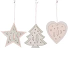 Decoration Wood Ornaments Wooden Star/tree/heart Hanging Decoration Christmas Tree Ornament Home Decor Children Gift