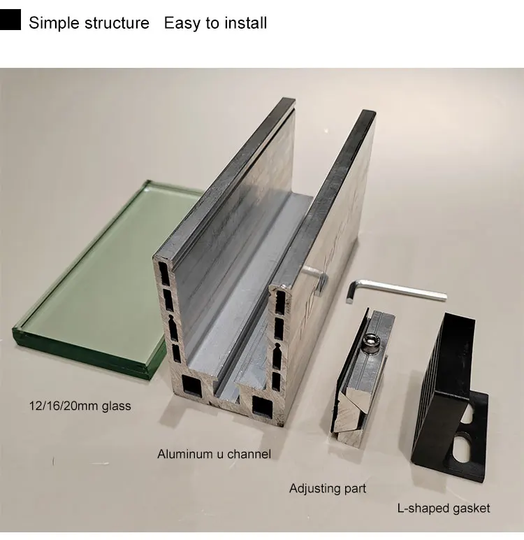 Hdsafe Frameless Tempered Glass Balcony Railing Aluminum U Channel