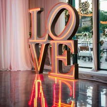 3ft 4ft Led Neon Light Letters Stand Giant Large Big Marquee Letters For Birthday Wedding Event