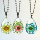 Necklace IVR Real Dried Flower Necklace Resin Jewelry With Yongsheng Flower In Resin Necklace Dried Flower For Women