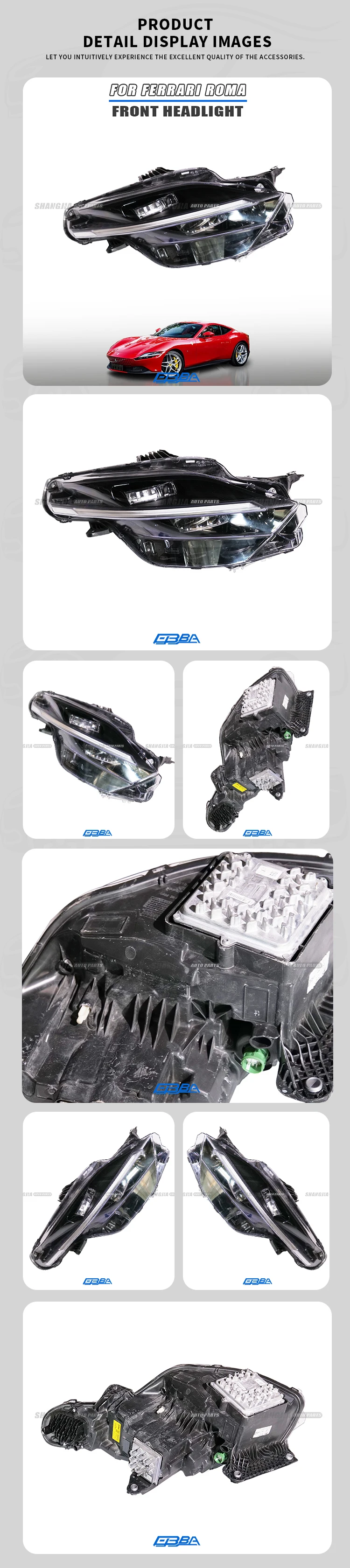 Headlight For Ferrari Roma 934859 934862 High Quality Original Used Plastic Led Car Headlight No Repair No Yellow No Fogging factory