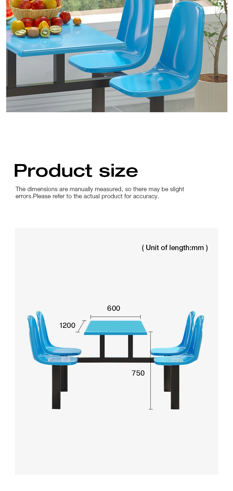 product free 3d design service custom fiberglass school restaurant student canteen dining table chair set-10