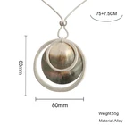 Pendant Abalone Wholesale Silver Double Circle Round Alloy Pendant Abalone Shell Pendant Necklace Jewelry