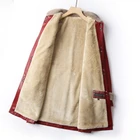 Red Windproof Jacket Red Trench Women's Slim Motorcycle Pu Leather Coat Long Winter Windproof Jacket