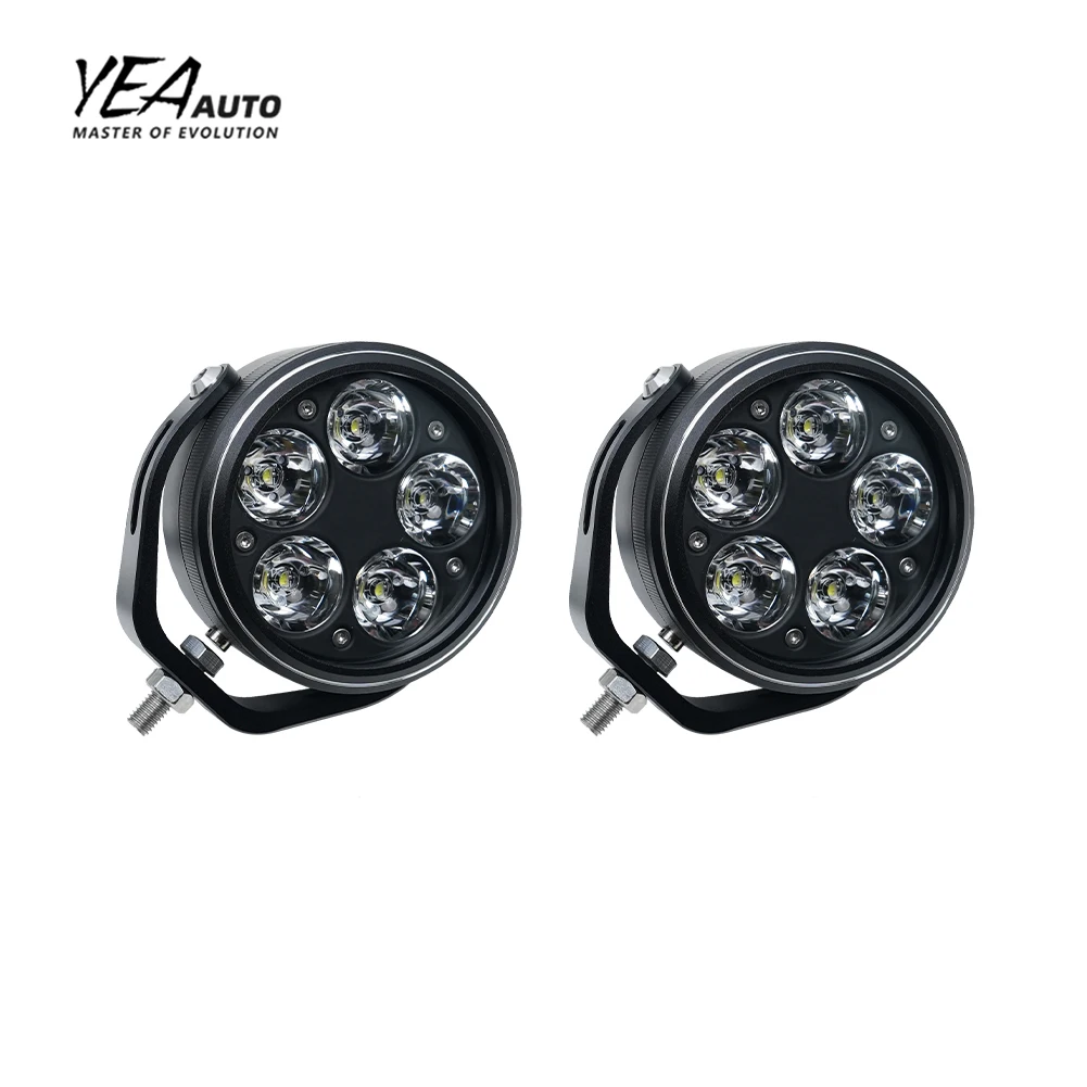 product ya dh5 5 led lens driving light 38 round motorcycle 38 inch yellow color cover headlight spot lamp universal spotlight-13