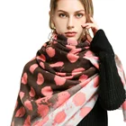 Double Scarf Designer Scarf Styles Amazon Casual Acrylic Double Polka Dot Pattern Women's Sweater Scarf