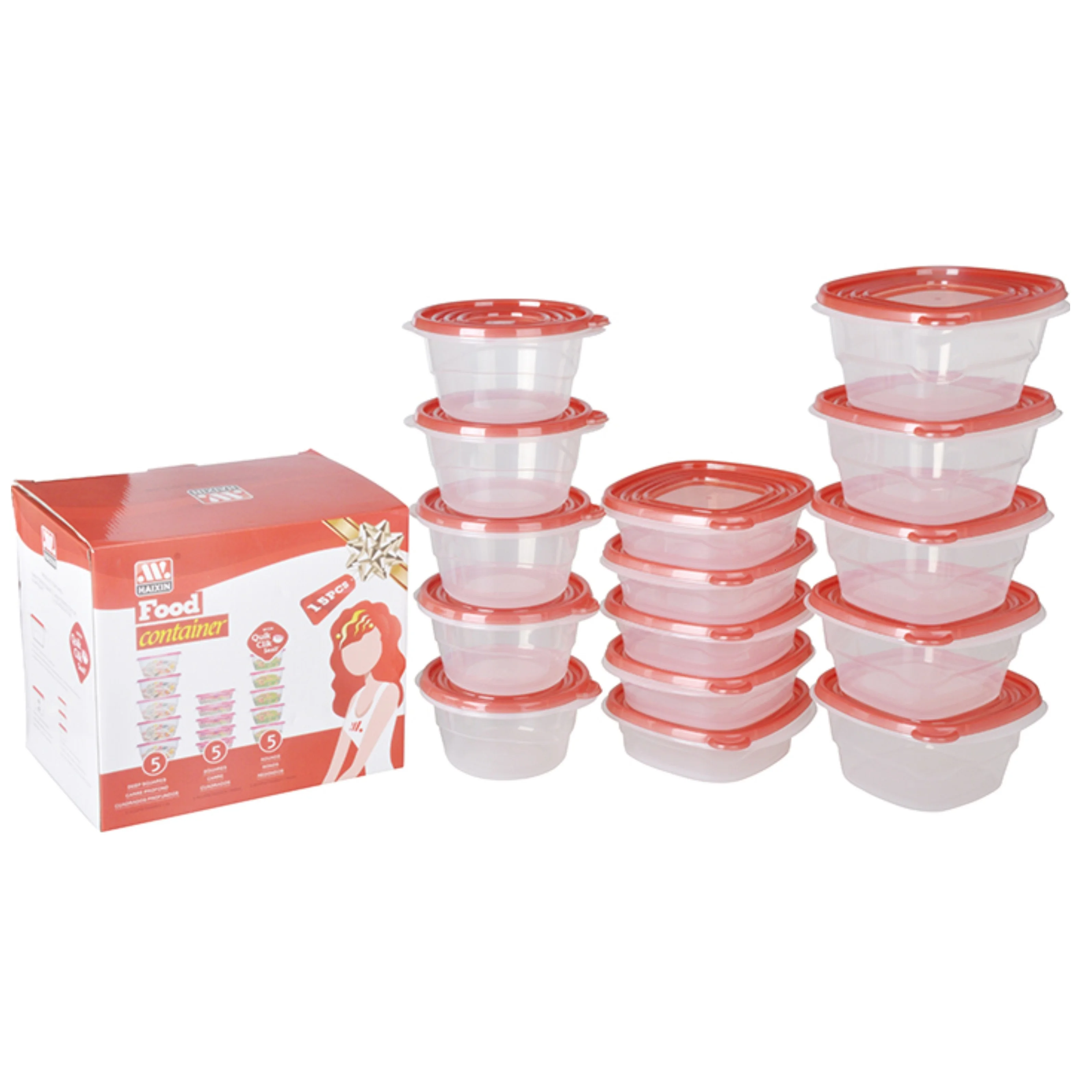 Fresh Keep Kids Small Airtight Plastic Food Storage Plastic Container With Lids