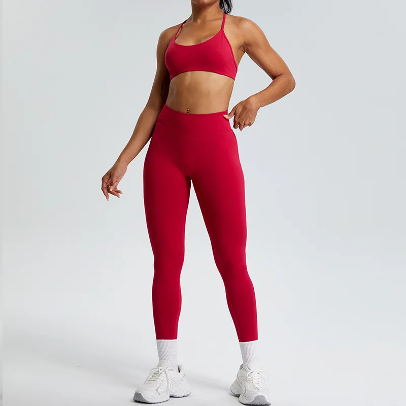 Seamless Double-Layer Waistband Peach Buttocks Shaping Yoga Leggings