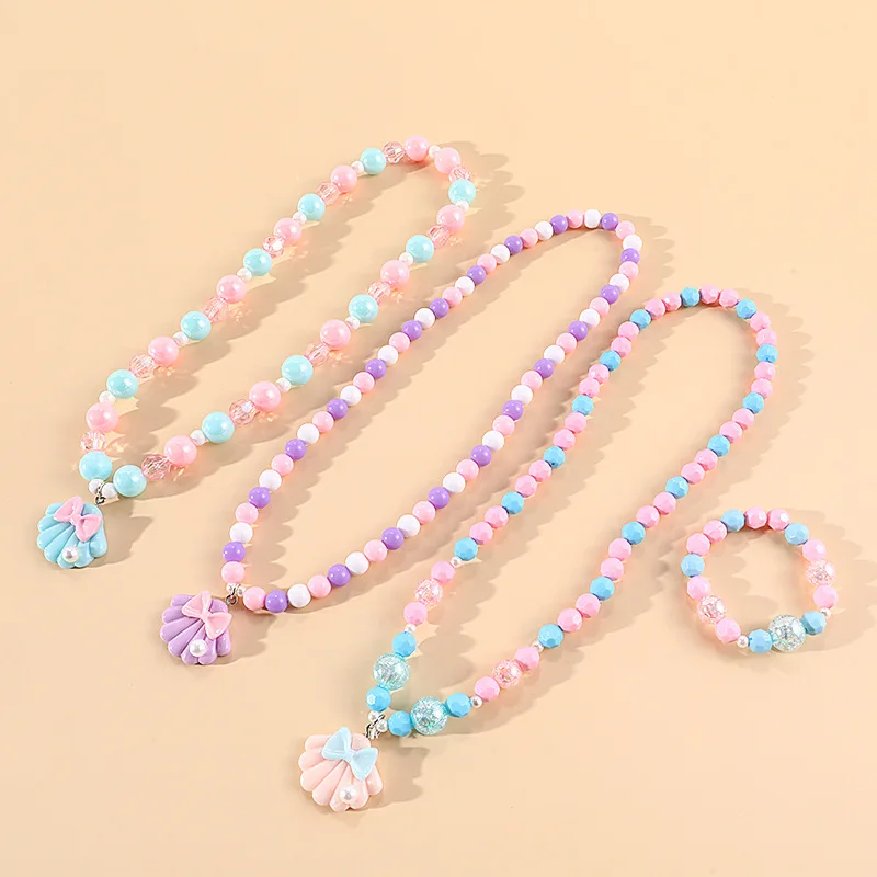 NEW Children's necklace girls pearl necklace resin pendant fashion jewelry 