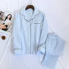 Sleepwear Cotton Sleepwear Korean Style Sleepwear Winter Long Sleeve Cotton Sexy Women Pajamas