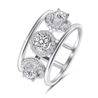 925 Ring Luxury Cluster 925 Sterling Silver Ring CZ Cubic Zirconia Ring Jewelry Gift For Women