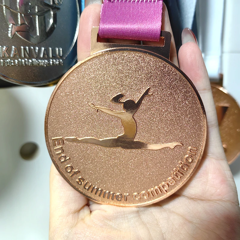 Custom 3D Gold Silver Bronze Zinc Alloy Rhythmic Gymnastics Medal Modern Style Sport Award Medal by Manufacturer manufacture