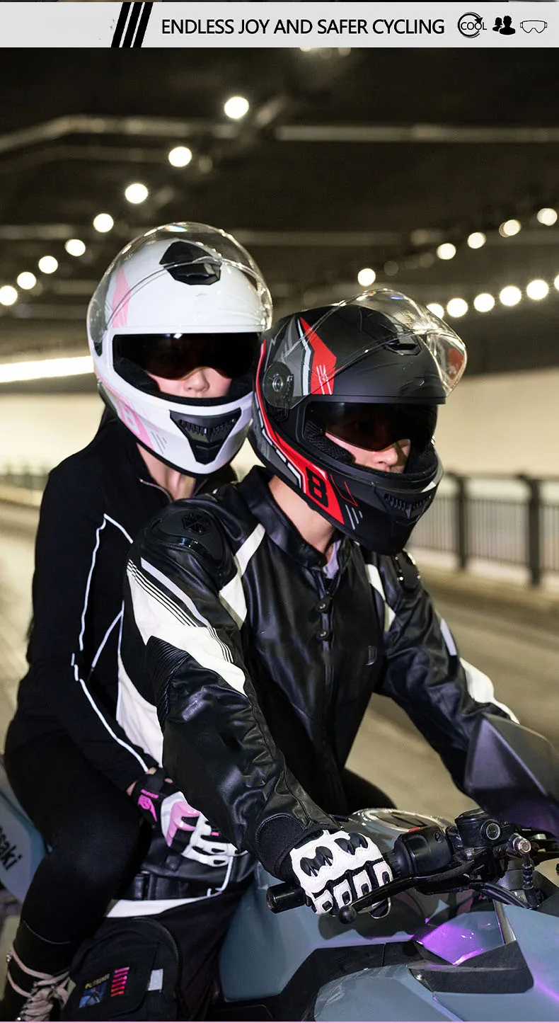 DOT Approved Speed Electric Motorcycle Full Face Helmet ABS Material Double Visor One Size Fits All for Men Women All Seasons