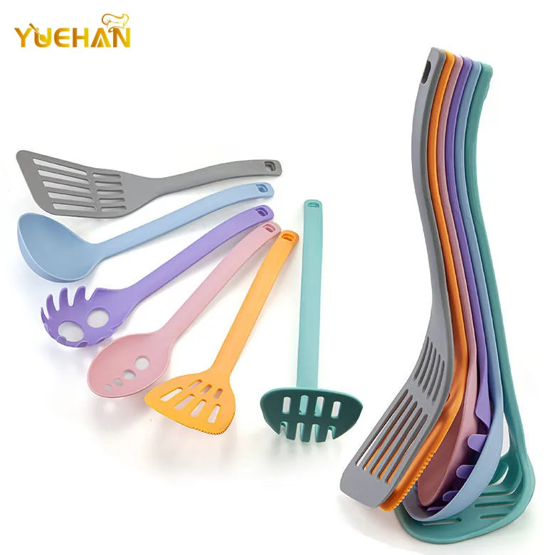 6 Pcs Reusable Heat Resistant Colorful Stand Up Nylon Cooking Tools Kitchen Utensils Set
