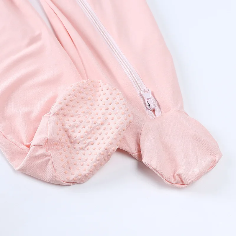 2023 Spring Autumn Bamboo Fabric Zipper Pajamas Baby Clothes Footed