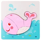 Animal Custom Kids Wooden 3d Puzzle Jigsaw Toys For Children Cartoon Animal Vehicle Wood Toddler Puzzles