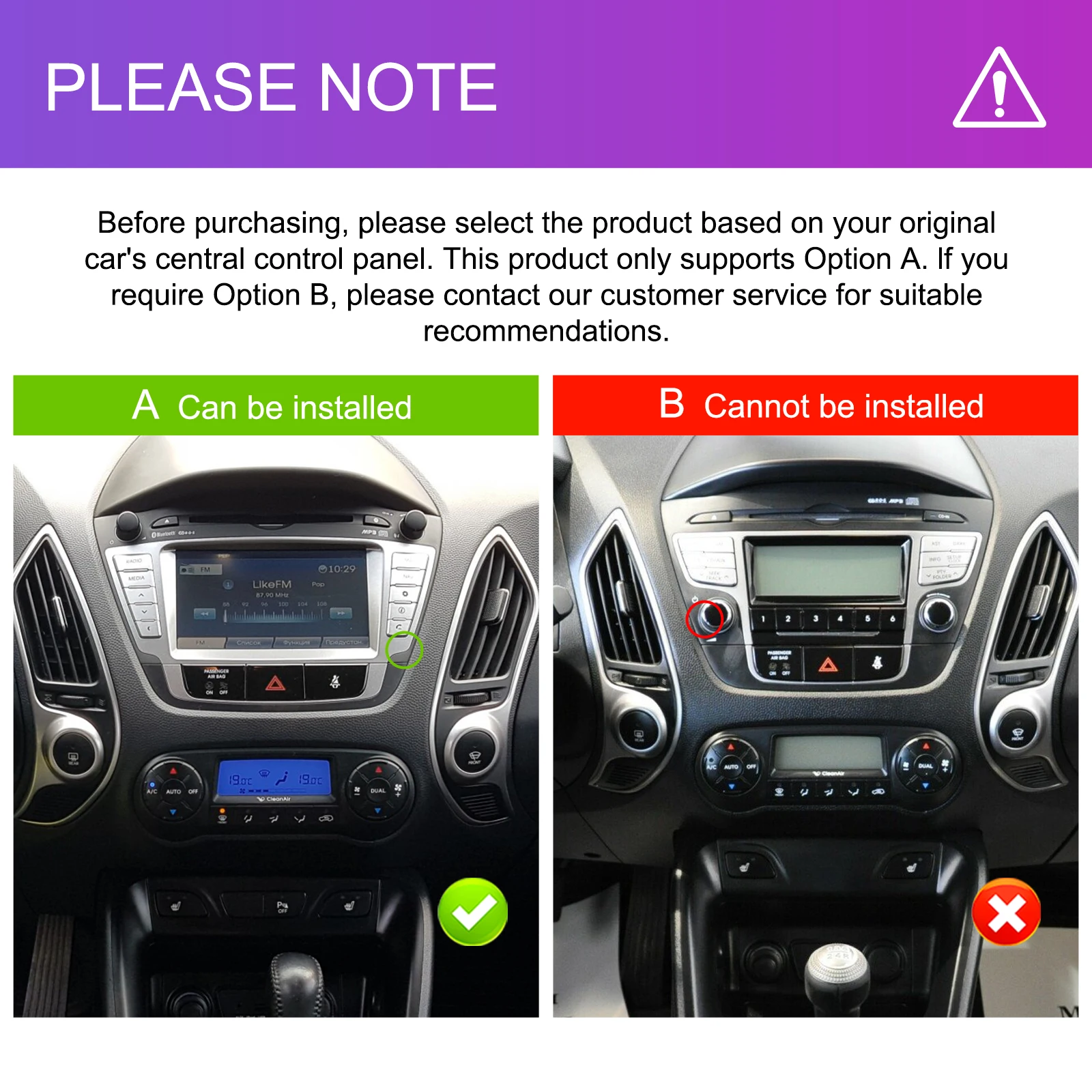 Podofo 7'' 2+64GB Android Car Radio Stereo Wireless Carplay Android Auto Wifi DVR EQ GPS for Hyundai Tucson/IX35 2009-2015 OEM A4251 details