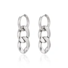 Earrings Earring 2021 Fashion Earrings O-shape Drop Hoop Earring Jewelry Curb Chain Stainless Steel Earrings
