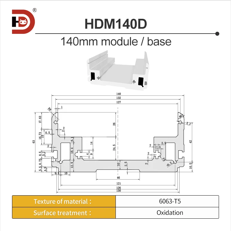 140mm Wide Module Aluminum Profile Linear Module Linear Motion Platform Slider Automated Robotic Arm Aluminum Material supplier