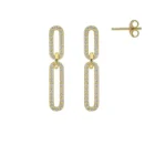 Cz Earrings Lilliana 925 Sterling Silver Jewelry CZ Link Earrings Gold Plated 18K Jewelry 2022