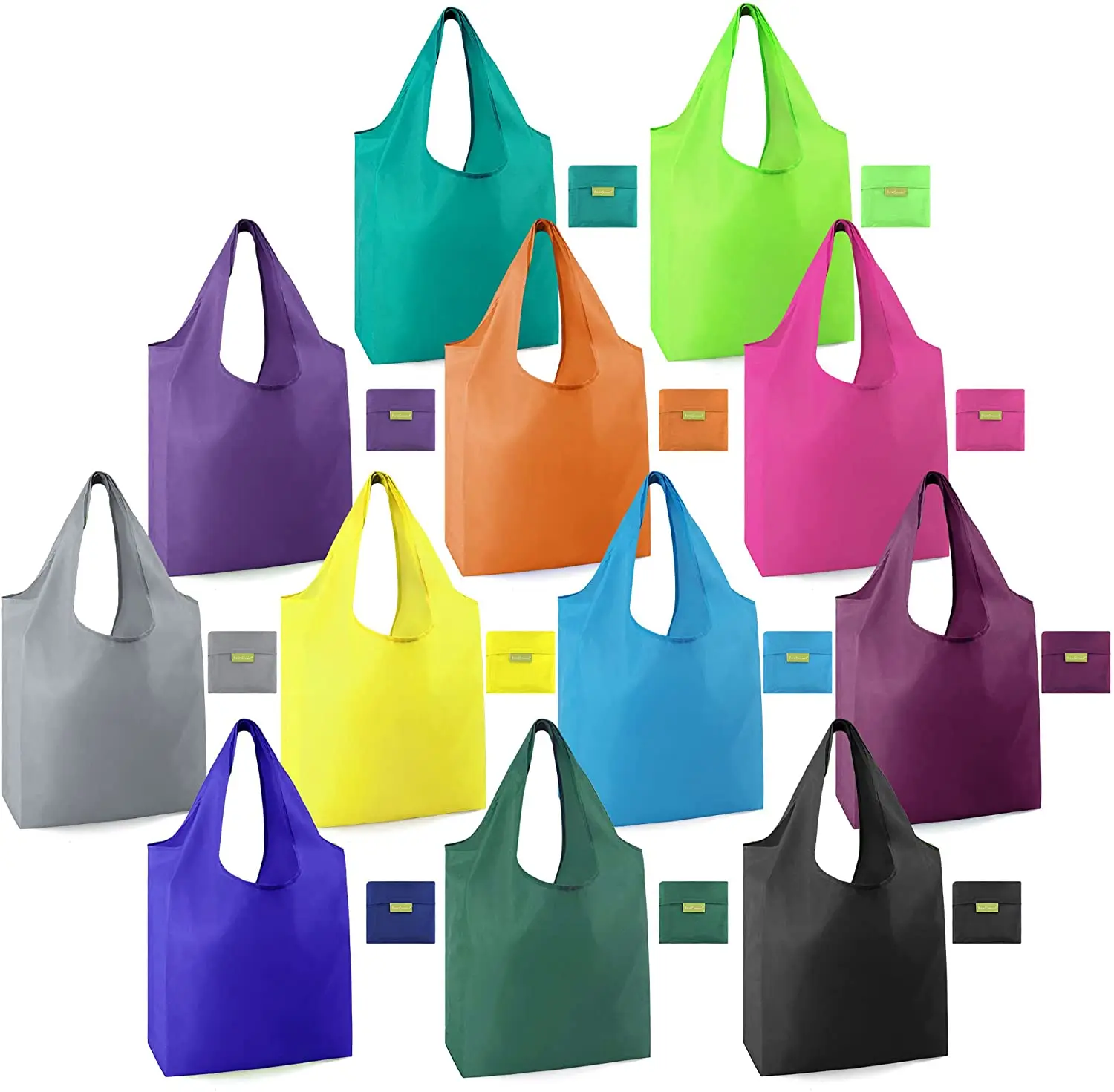 Custom Eco Recycle Nylon Foldable Grocery Tote Bag Polyester Reusable