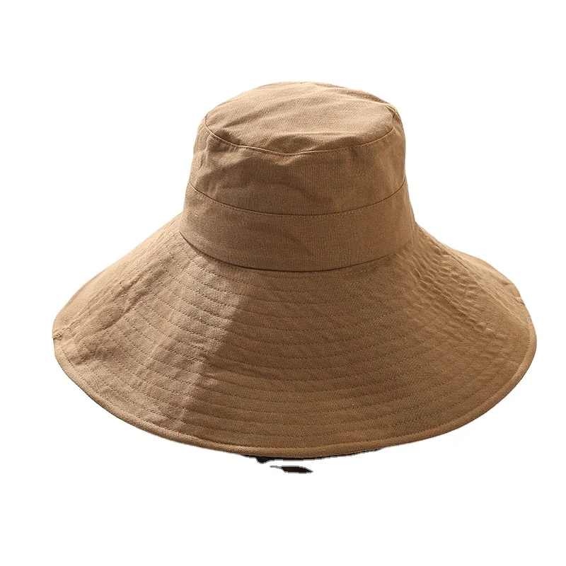 long-brim canvas bucket hat