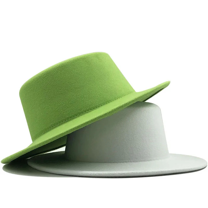 Mens Fedora Wide Brim Hats Dark Brown 