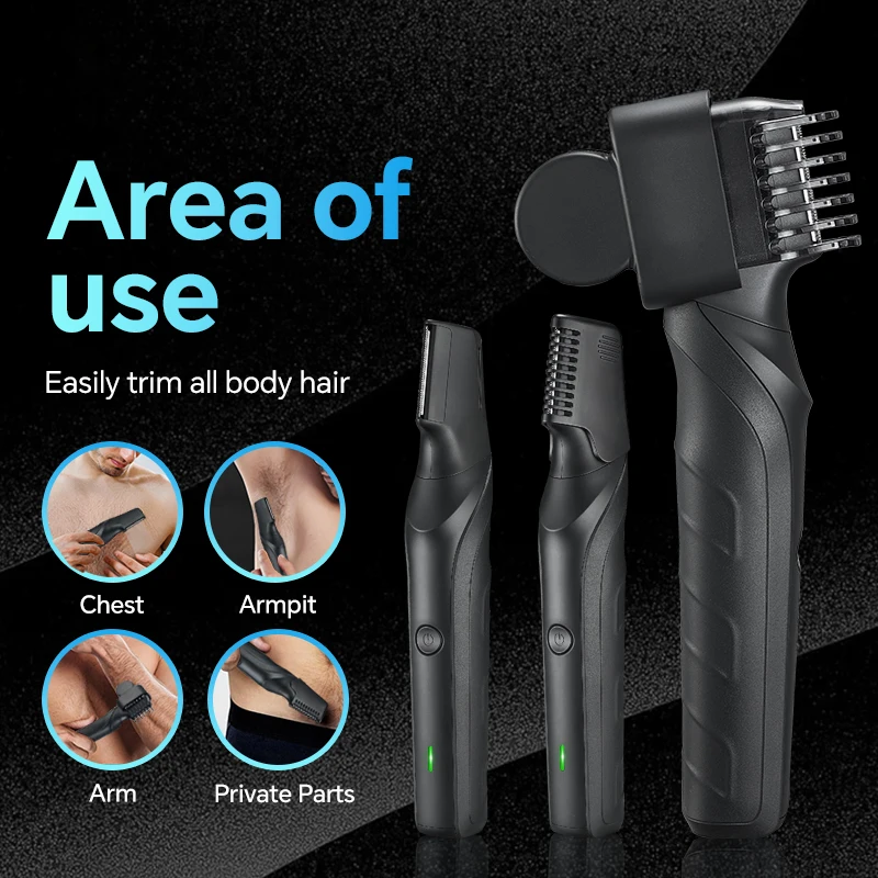Men's Full Body Water Wash Shaver Set Multi-Functional Electric Hair Trimmer Waterproof Body Groomer supplier