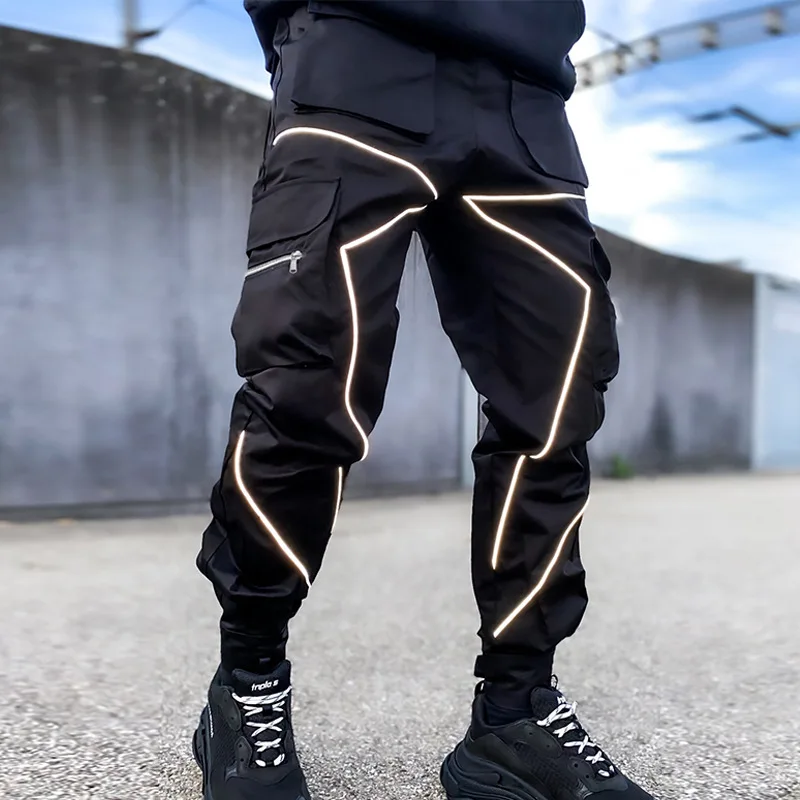 reflective cargo joggers