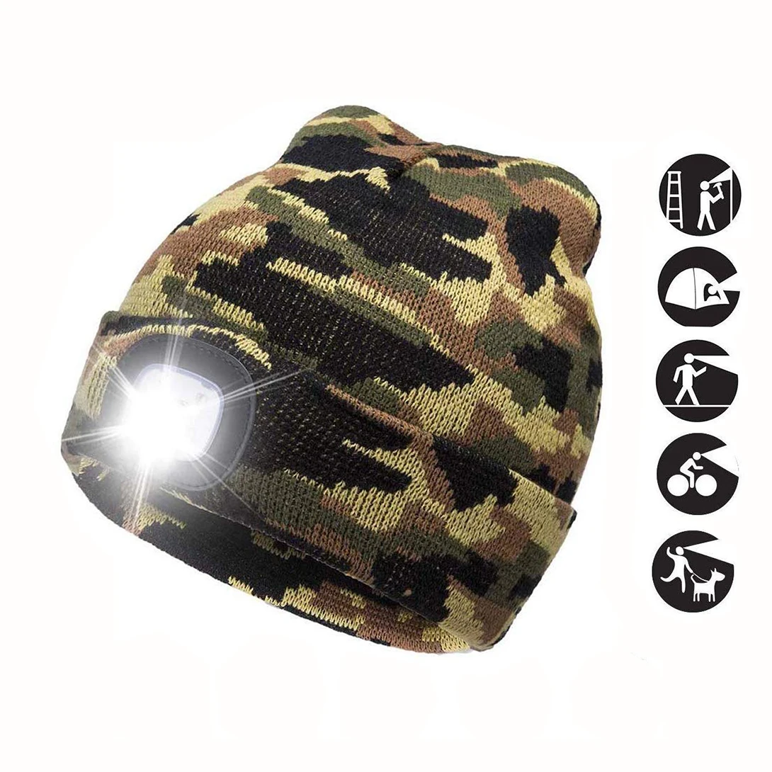 camo beanie with light