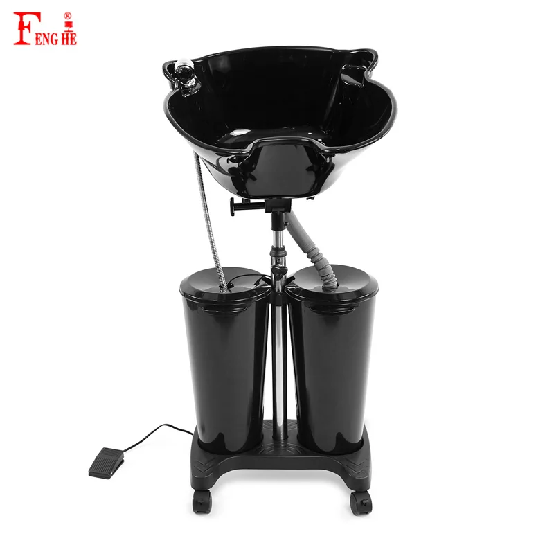 Professional Salon equipment adjustable  portable shampoo basin with universal wheels