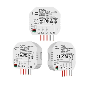 Moes Smart Module Relay 1 2 3gang 2 3way 10a Zigbee Smartlife Smart