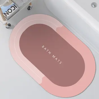 Soft Washable Nano Design Comfy Absorbing Non Anti Slip Quick Drying Super Absorbent Diatomite Bath Mat Bathroom Mat Shower Mat