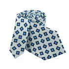 Mens Silk Suit Decoration Custom White Color Floral Design Woven Printed Business Mens Silk Suit Tie