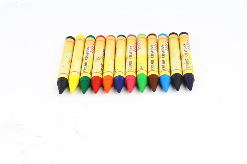 Wholesale 12 Bright Colors Custom Washable Wax Crayon Set for Kids