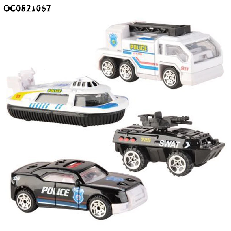 Ejection track truck toy truck friction police game with alloy police toy car