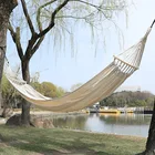 Outdoor Canvas Cotton Outdoor Camping Hammock With Tree Straps For Patio Garden Yard
