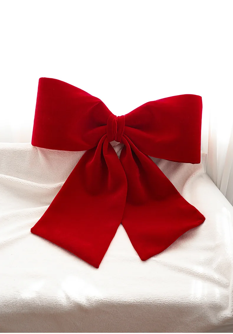 product large velvet burgundy christmas bows velvet bows tree decor christmas ornaments for home birthday party front door wedding decor-7