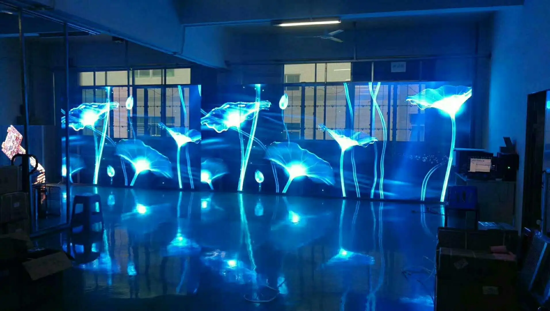 product factory flexible led window film sheets led film water stickiness flexible tv transparency up to crystal film screen video walls-1