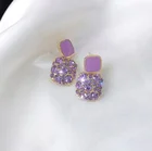 Studs Stud Popular Trendy Purple Fashion Earring Studs High-grade Diamond Geometric Stud Jewelry