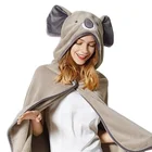 Animal Towel Cute Animal Design Baby Flannel Hooded Bathrobe Towel Throw Blankets
