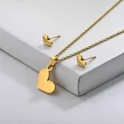 Jewelry Sets Stainless Steel High Polish Gold Plated Heart Necklace Jewelry Sets