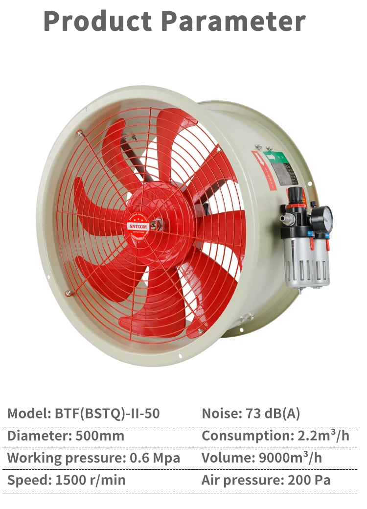 Workshop Explosion-proof Pneumatic Fan, Aluminum Alloy - detail 2