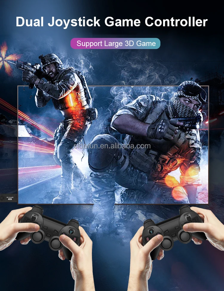 无线控制器电视模拟器256gb游戏机，带50000 + 游戏4k视频和复古游戏棒x2 + 儿童圣诞礼