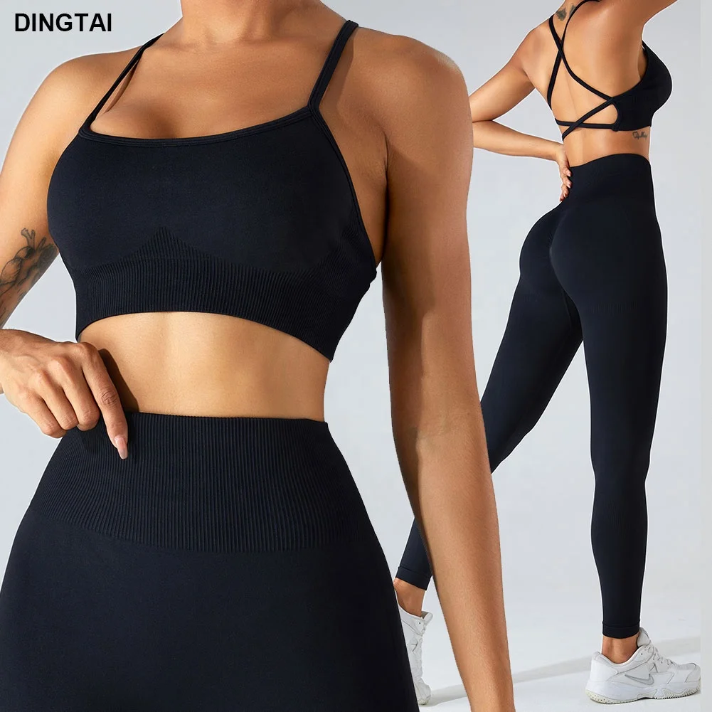 Workout Clothes Women Seamless Yoga Sports Suits Sport Bra High Waist Fitness Legging 3 Pieces Gym Set Running Sportswear