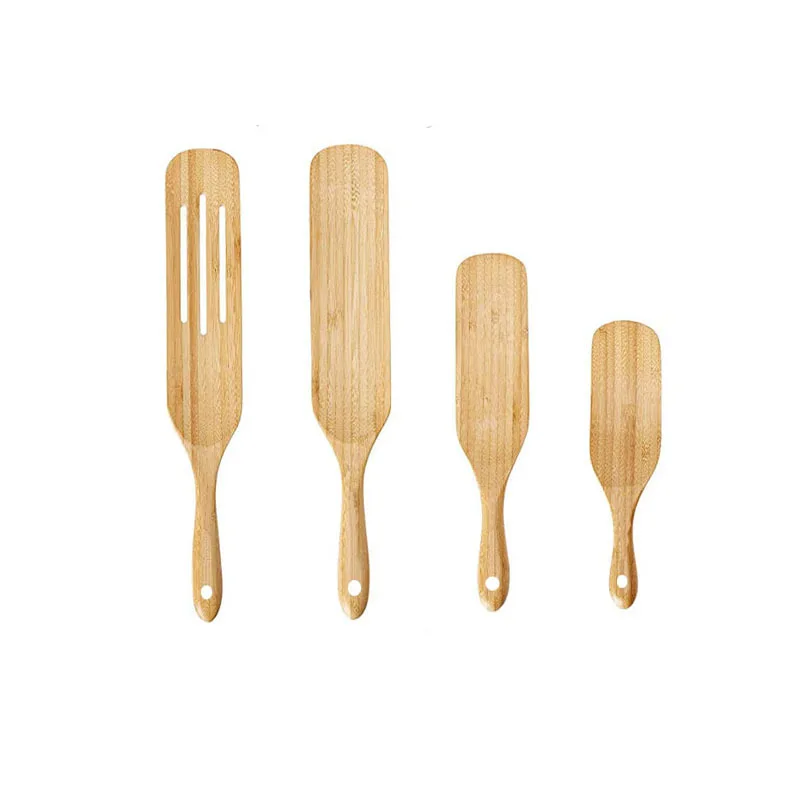 Hot Selling Set Of 4 Handmade Custom Bamboo Spurtles Sets Spatula Stirring Kitchen Utensils Tools