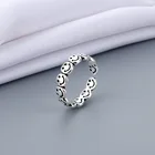 Rings Ring Exquisite Accessories Unisex Hip Hop Adjustable Rings Vintage Antique Silver Color Open Happy Smiley Face Ring