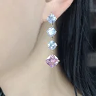 Long Earrings Crystal Fashion Long Wedding Dangle Earrings Crystal Cubic Zirconia Teardrop Earrings For Women