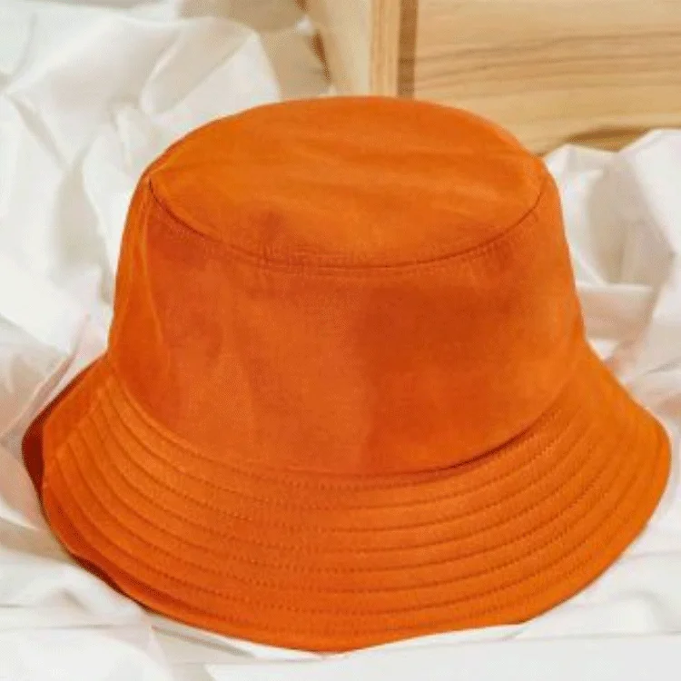 orange designer bucket hat