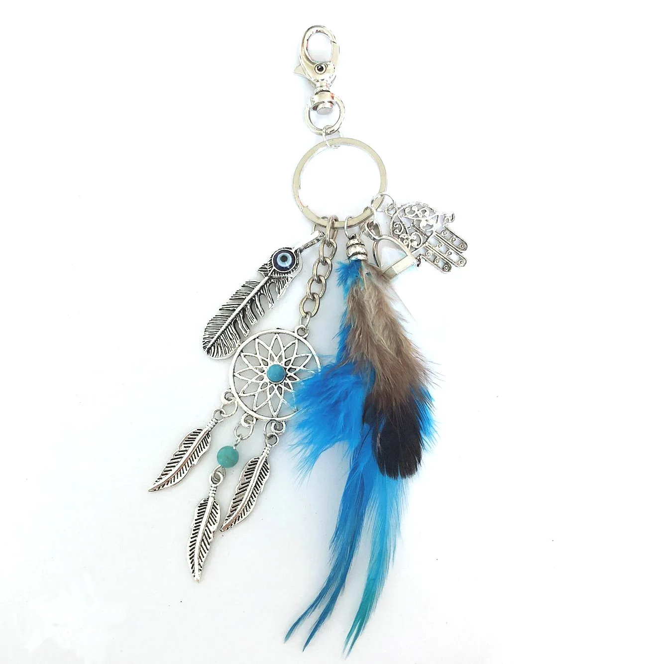 Feather Dream Catcher Keyring Keychain Car Bag Hanging Pendant Dreamcatcher Gift 
